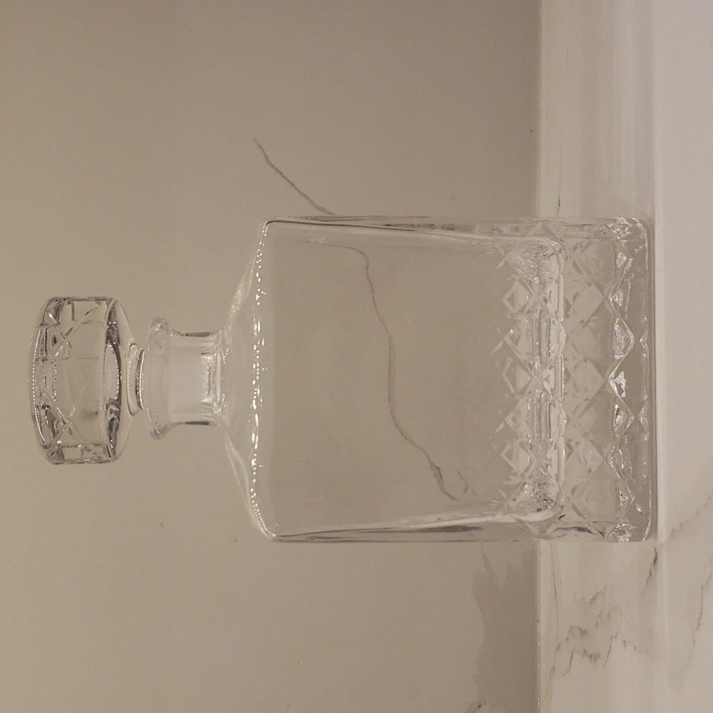 Vintage Kagami Crystal Brandy Whiskey Spirits Decanter  Rectangle Bottle R